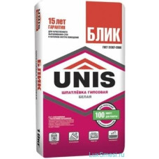 Шпатлевка гипсовая универсальная Юнис / Unis Блик (белая), 18 кг
